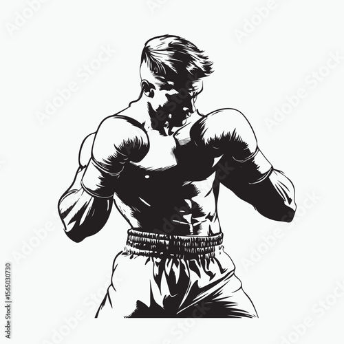 vector illustration of a boxer