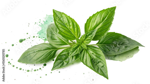 Bai Horapa (Thai Basil), isolated transparent background