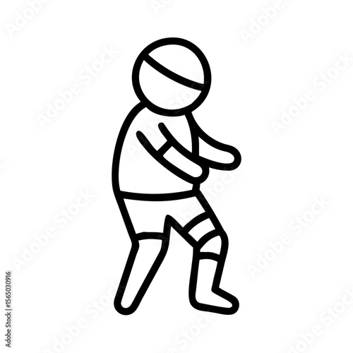 Child with bandage on knee — school injury, transparent background