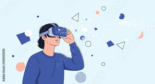 Immersive Virtual Reality Experience Exploring Digital Worlds with Futuristic Technology