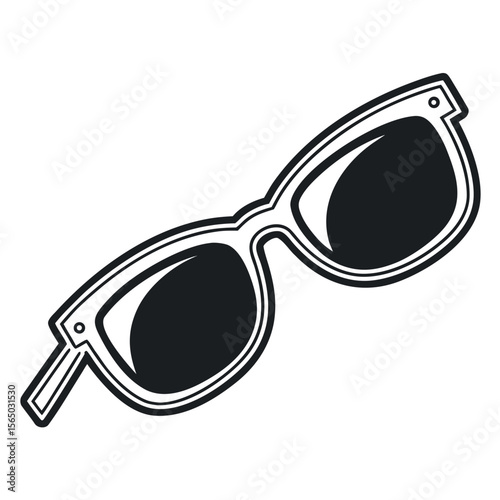 Black sunglasses with white outline eyewear accessory
