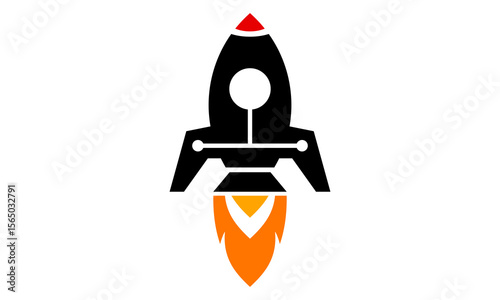 rocket illustration vector logo isolated on white background