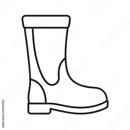 Gumboot Line Art Vector Silhouette Design
