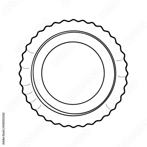 Napkin Outline Line Art Vector Clipart