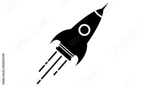 space rocket isolated on white background
