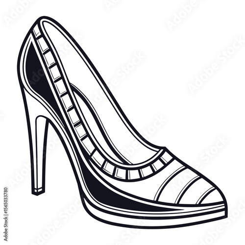Elegant black stiletto heel shoe footwear fashion