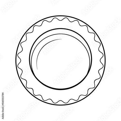 Table Napkin Line Art Vector Silhouette