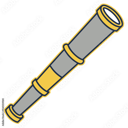 Gray and yellow spyglass telescope nautical