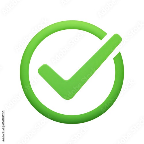 Green checkmark with bold circle outline PNG icon