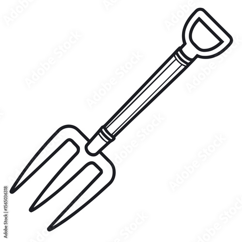 Pitchfork Tool Outline garden tool farming equipment