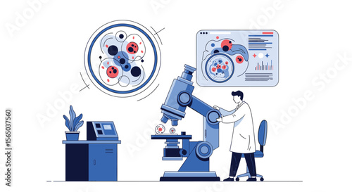 Advanced Robotic Microscopy for Detailed Cellular Analysis and Scientific Research Exploration