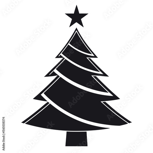 Stylized Christmas Tree With Star holiday festive