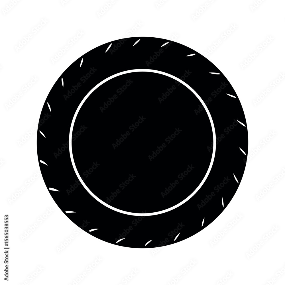 Paper Plate Dark Vector Silhouette Design Paper Plate Dark Vector Silhouette Design