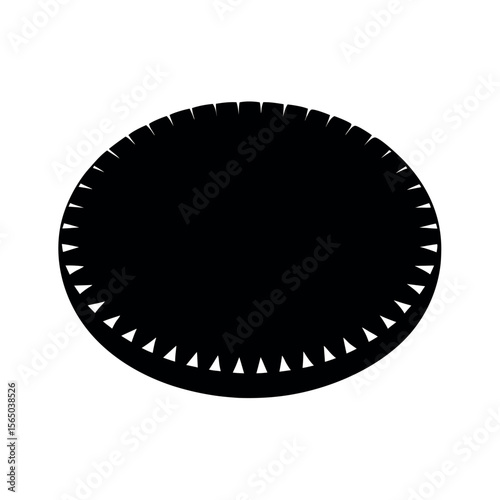 Paper Plate Black Silhouette Vector Art