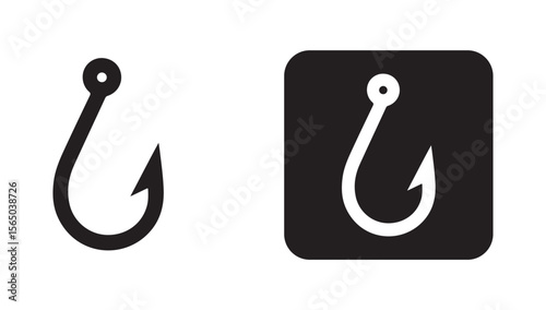 Hook icons. Fish hook logo icon, hook icon, fishing hook silhouette vector illustration eps 10