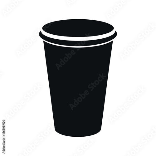 Plastic Cup Black Vector Design Flat Style