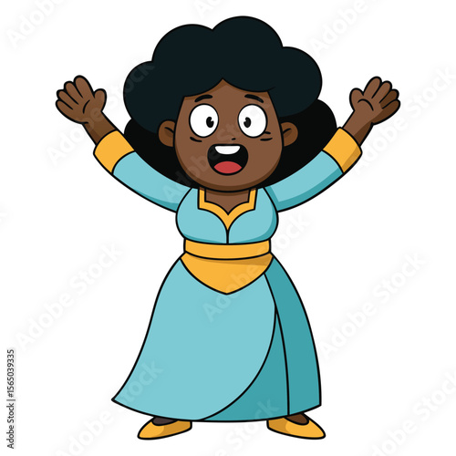 Happy Black Woman with Open Arms