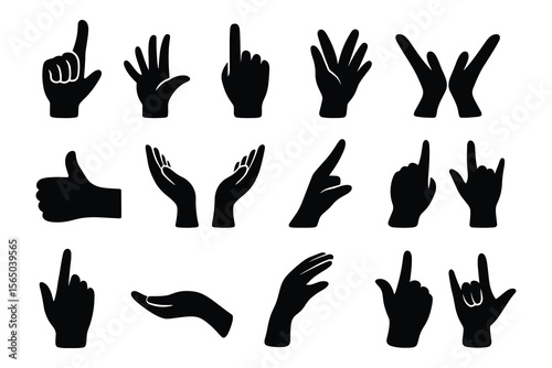 Clean & Minimal Hand Gestures: Graphic Design Elements