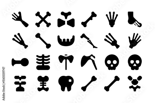 Skeleton solid color fill icon collection  