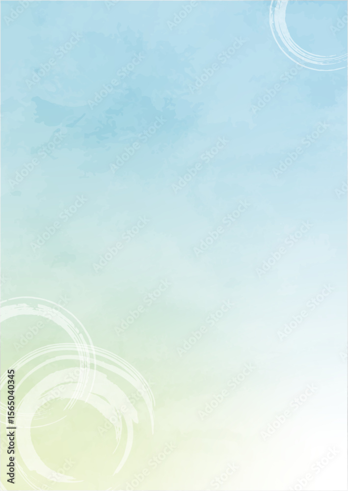 Obraz premium 水彩の水のイメージ背景イラスト(夏・青・波紋・お中元・縦)