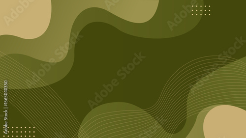Abstract background with fluid olive green shapes and wavy, dotted line patterns. A modern and sophisticated design combining organic forms with tech-inspired textures.