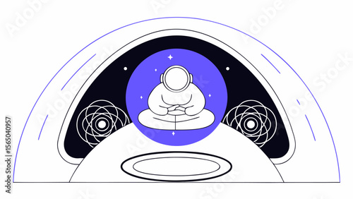 Astronaut Standing on the Moon Surface Outer Space Exploration Vector
