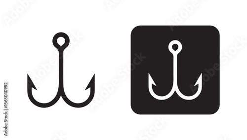Hook icon logo. Fishing hook symbol. Fishing hook silhouette vector eps 10