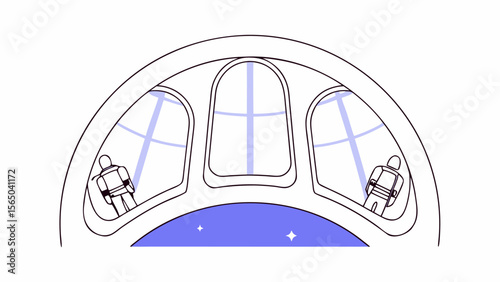  Space Ship Flying Through Galaxy Vector Illustration