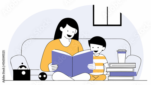 Mother Telling a Story to Her Son Illustrated in Vector Artwork
Vector Artwork Showcasing a Mother's Storytime with Her Son