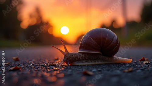 snail on a road