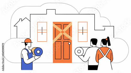 Home Locked Due to Fumigation Illustrated in Vector Artwork