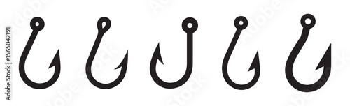 A collection of hook icons set. Catch fish symbol. Hook icon. Vector illustration eps 10