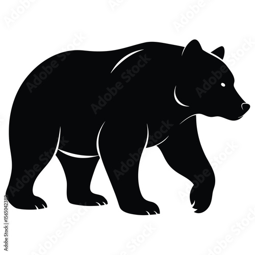 Majestic Black Bear Silhouette Powerful Wildlife Illustration
