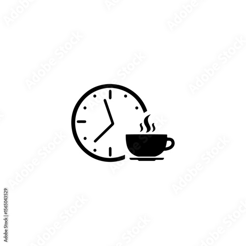 Coffee time or Tea time icon flat vector design.