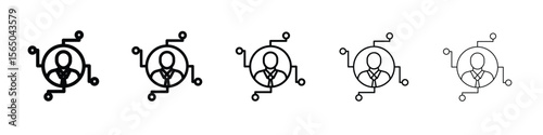 Affiliate marketing icon vector in editable stroke linear pictogram