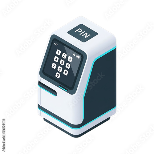 Card payment terminal with PIN pad.