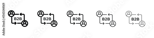 B2B icon vector in editable stroke linear pictogram