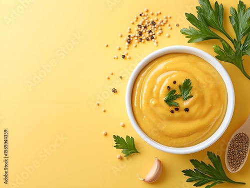Mustard Sauce Bowl and Spoon