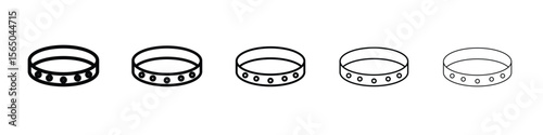 Bracelet icon vector in editable stroke linear pictogram