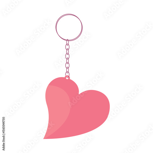 Heart-Shaped Keychain Illustration