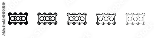 Car gasket icon vector in editable stroke linear pictogram
