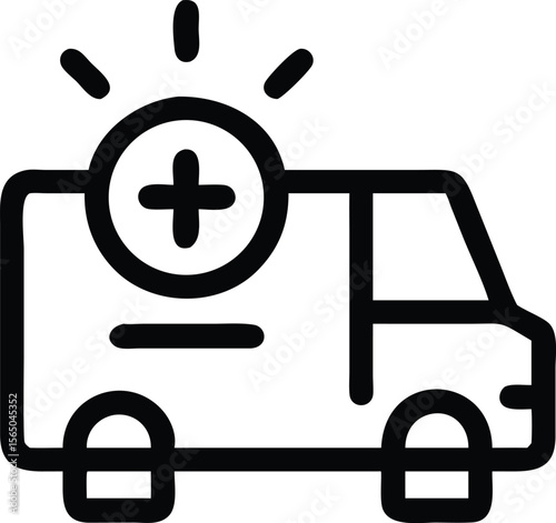 Collection of emergency service icons in silhouette style