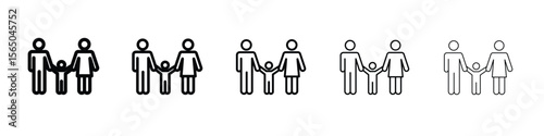 Child custody icon vector in editable stroke linear pictogram