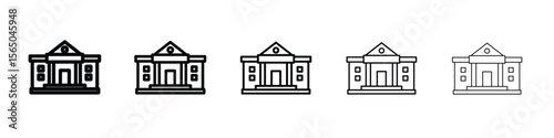 City hall icon vector in editable stroke linear pictogram