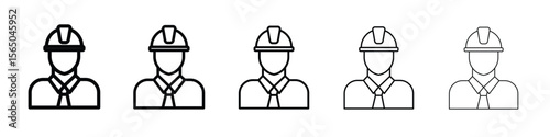 Civil Engineer icon vector in editable stroke linear pictogram
