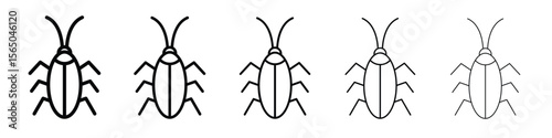 Cockroach icon vector in editable stroke linear pictogram