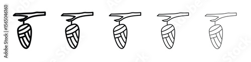 Cocoon icon vector in editable stroke linear pictogram
