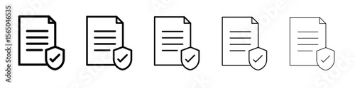 Contract coverage icon vector in editable stroke linear pictogram