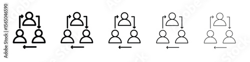 Coordinate icon vector in editable stroke linear pictogram
