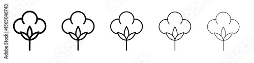 Cotton icon vector in editable stroke linear pictogram